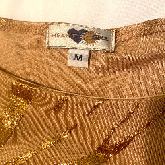 Gold Glitter Stretch Tank. Size M. - Picture 2 of 2